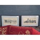 A pair of framed and glazed engravings Bedfordshire landmarks