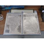 2 Folios with maps and a framed and glazed map of Berkshire