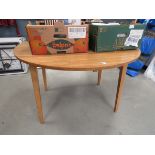 Beech and oak drop side table
