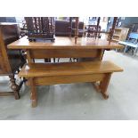 Refectory type table with a single matching bench