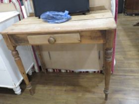 Stripped pine single drawer sofa table