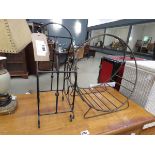 5096 - Wrought iron wine rack and log basket