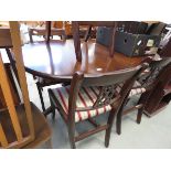 Reproduction mahogany dining table plus 6 chairs