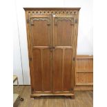 2-door oak wardrobe with Old Charm style decoration