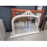 Over mantel and rectangular mirror in pine frame