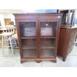 Glassed Edwardian double door bookcase