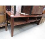 Reproduction mahogany coffee table with 2nd tier