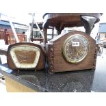 2 oak mantle clocks