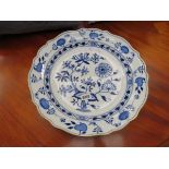 Blue and white platter in the style of Meissen