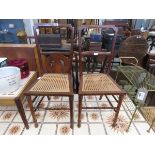 Pair of bedroom chairs with wicker seats
