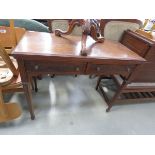 2 Drawer desk with carved panels