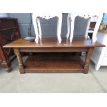 1920's oak two tier table