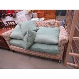 Edwardian floral patterned 2 seater sofa