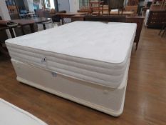 5ft double bed and mattress on divan base
