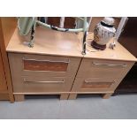 Pair of beech 2 drawer bedside cabinets