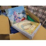 Box containing Disney and Peter Rabbit collectors plates