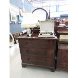 3 Drawer dressing chest with circular mirror