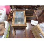 Bamboo hanging shelf with glazed cupboard