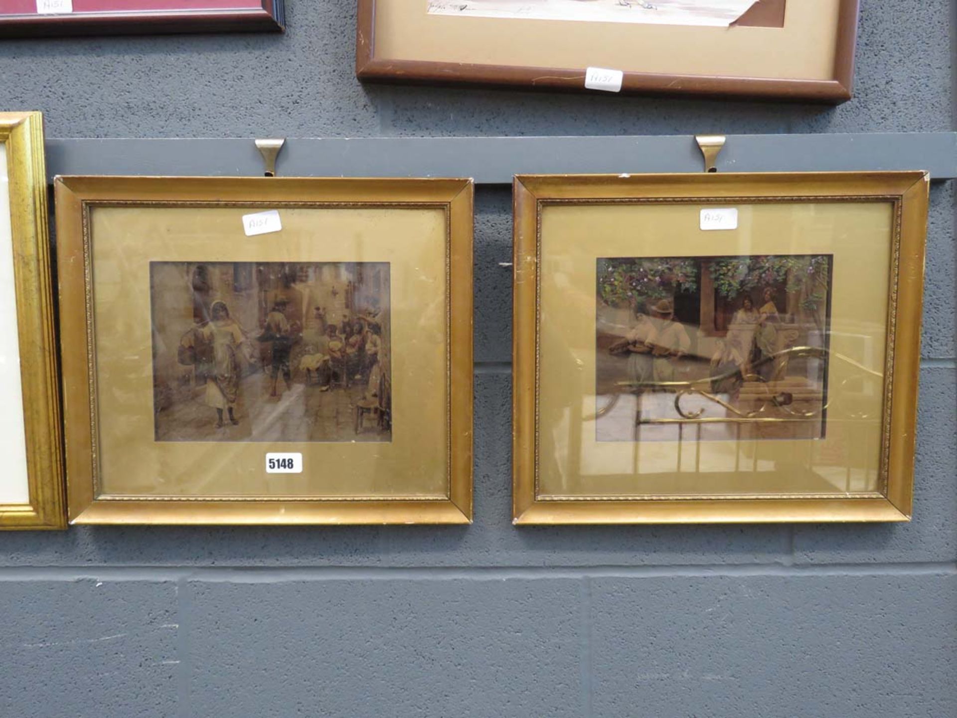 A pair of framed and glazed prints of the courting couple