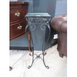 Wrought iron and glazed plant stand