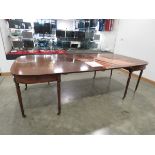 Georgian mahogany 2 leaf D end dinning table