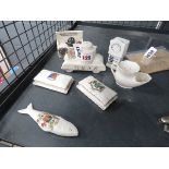 2202RR 125 - Seven items of crested ware including a Carlton China example modelled as a WWI