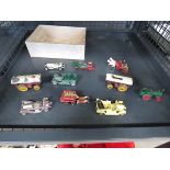 Cage containing die cast cars