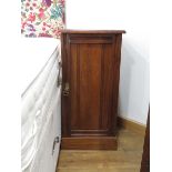 2 dark wood single door pot cupboards