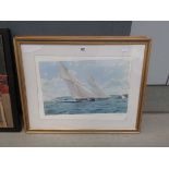 3 framed and glazed yachting and sailing prints