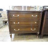 Dark wood 3 drawer chest of drawers