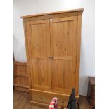Oak 2 door wardrobe over single drawer