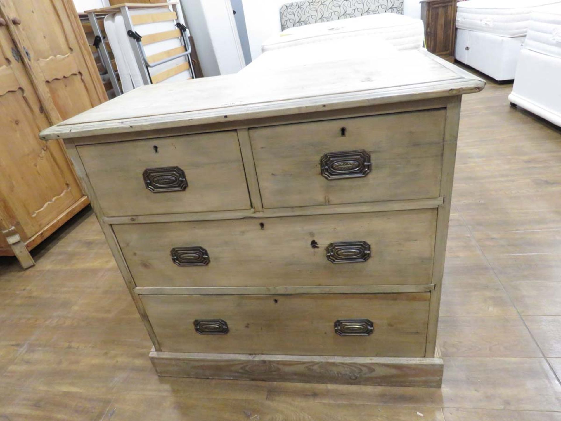 Stripped pine 2 over 2 chest of drawers