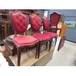 4 Upholstered Victorian shield back dining chairs