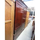 5137 - Victorian mahogany double door wardrobe with drawers under