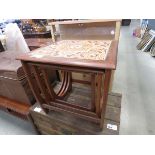 Tile top nest of 3 tables