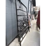 5184 - Black painted metal 4ft 6'' bedstead