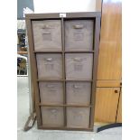 Storage unit with eight canvas drawers