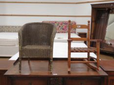 Pair of children's chairs, one rocker and one loom style