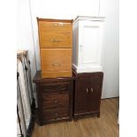 4 Assorted pedestals and bedside cabinets