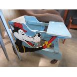 Wolf patterned child's pushalong feeding cart