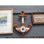 Anchor shaped clock barometer