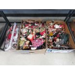 3 boxes containing national dolls