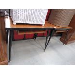 Pair of 1950s side tables with black painted supports