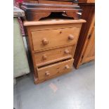 Pine 3 drawer bedside cabinet