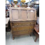 Oak bureau with 3 drawers under