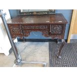 Oak 19th century lowboy with later carved panels