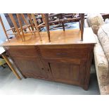 Stained beech sideboard with 2 drawers and 2 doors under