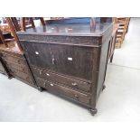 Dark oak double door cupboard with 2 drawers under