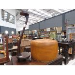 1930s smoker's companion plus brown leatherette pouffe