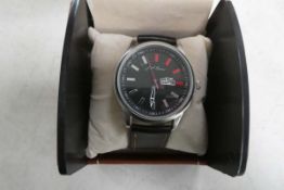 LA Banus leather strap watch with case